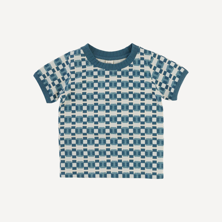 ringer short set | blue graphic | organic cotton jersey