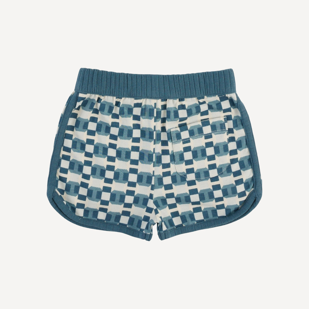 ringer short set | blue graphic | organic cotton jersey