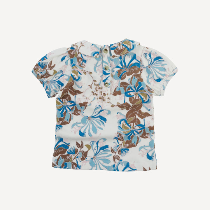 short sleeve peter pan top | blue honeysuckle | organic cotton interlock