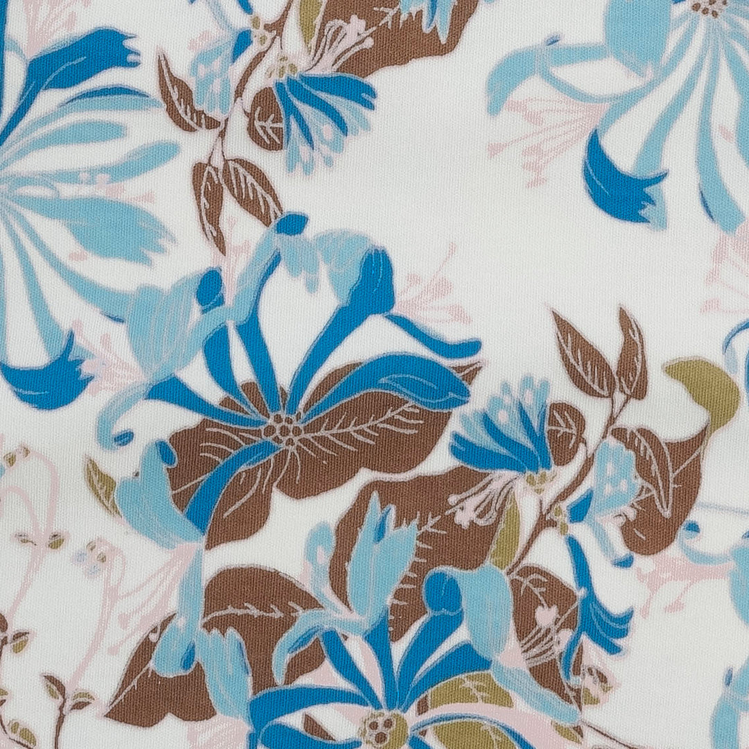 puff sleeve drop waist dress | blue honeysuckle | organic cotton interlock