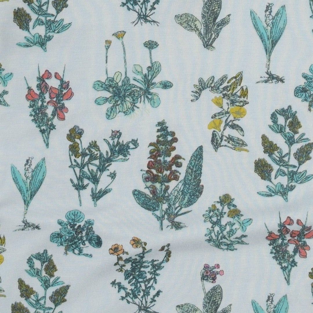 short sleeve hazel twirl top | blue litho floral | modal