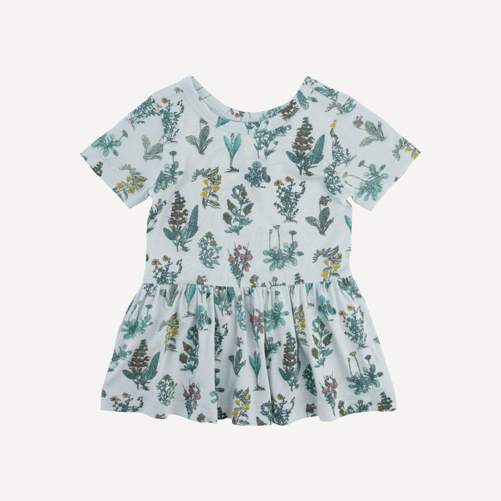 short sleeve hazel twirl top | blue litho floral | modal