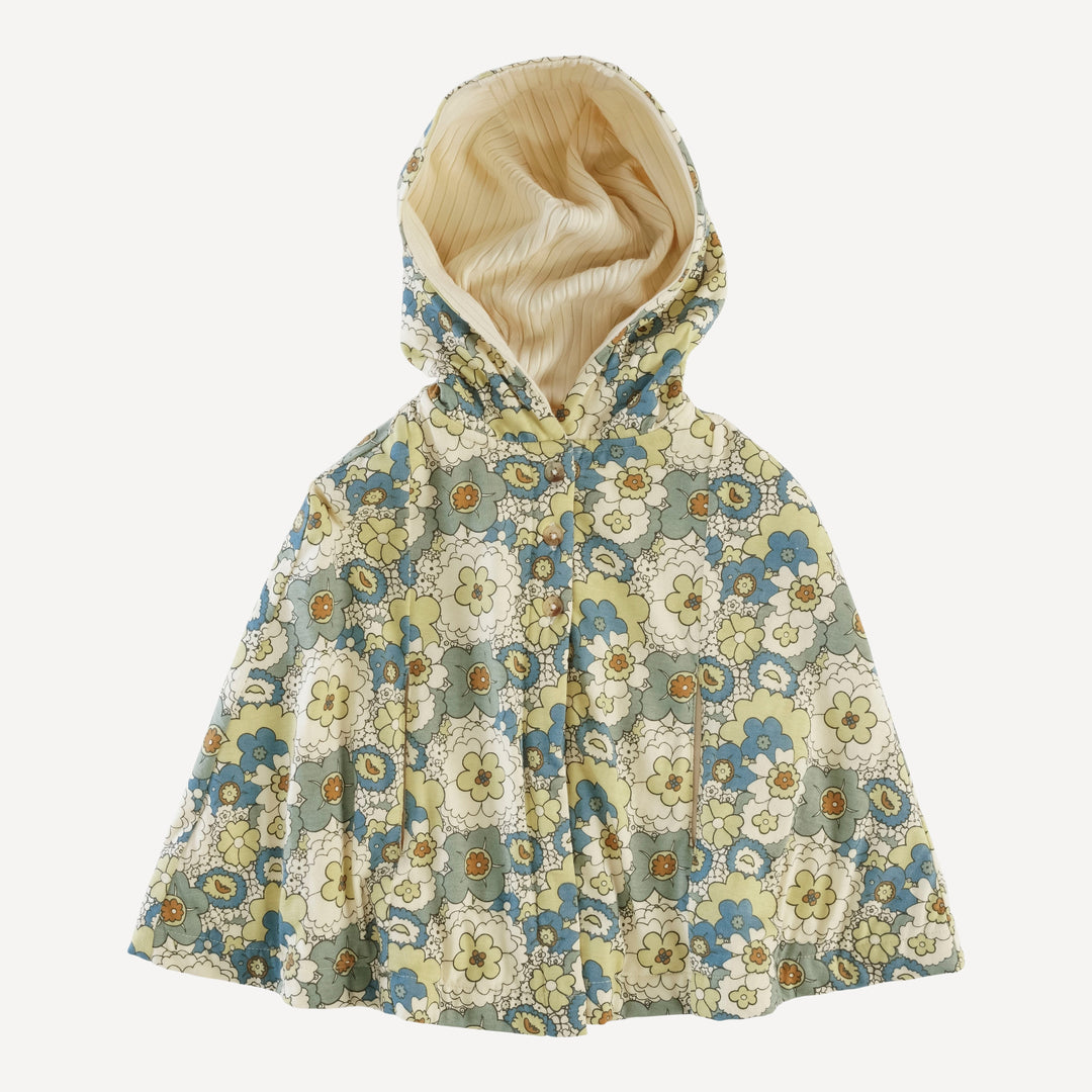 cape | blue mid-century floral | organic cotton jersey