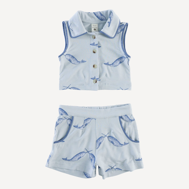 hannah set | blue narwhal | bamboo