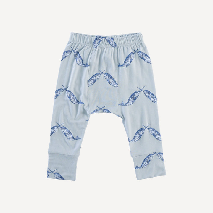 classic panda pant | blue narwhal | bamboo