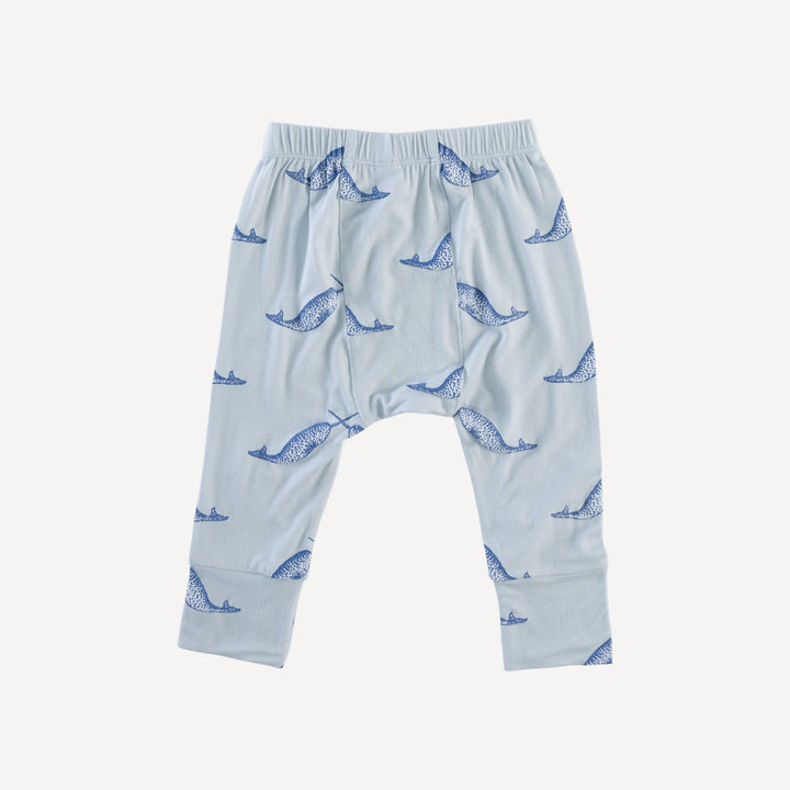 classic panda pant | blue narwhal | bamboo