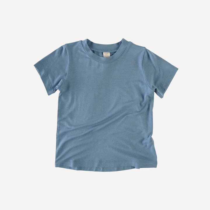 short sleeve essential boxy tee | blue pond | bamboo