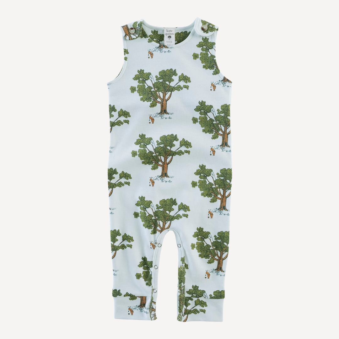 vintage button tab sport jumpsuit | blue pooh & tree | organic cotton interlock