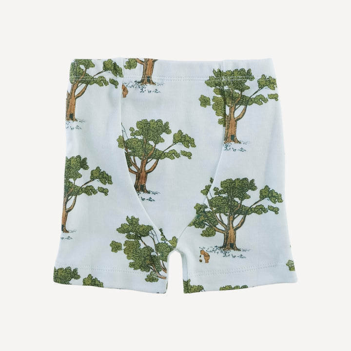 short sleeve crew neck shortie pj set | blue pooh & tree | organic cotton interlock