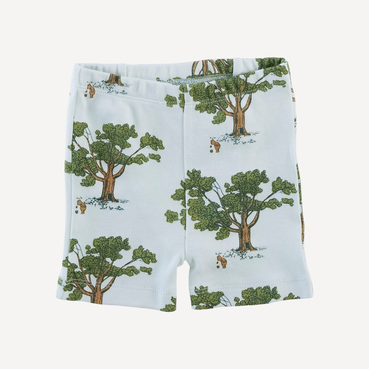 short sleeve crew neck shortie pj set | blue pooh & tree | organic cotton interlock