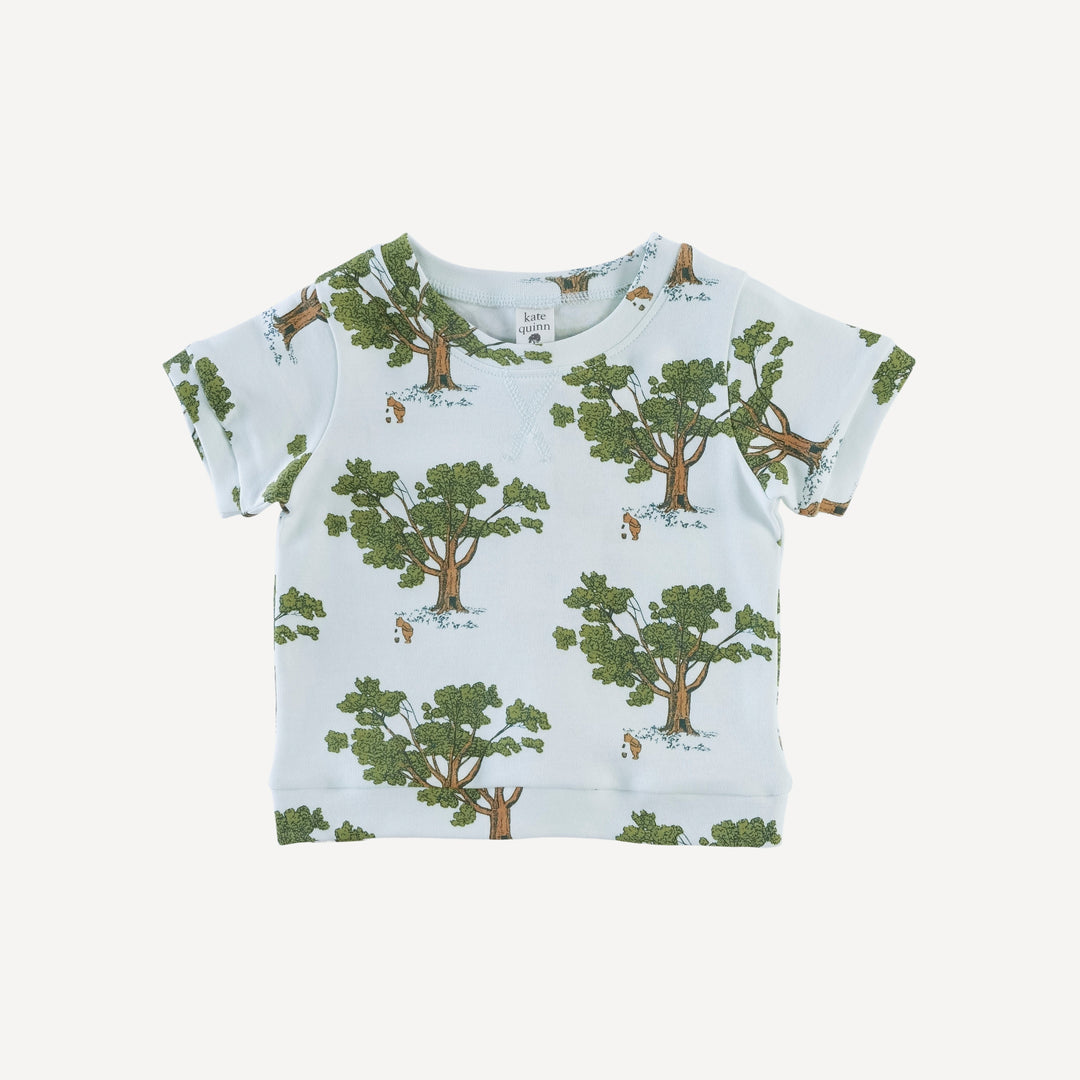 jamie short set | blue pooh & tree | organic cotton interlock