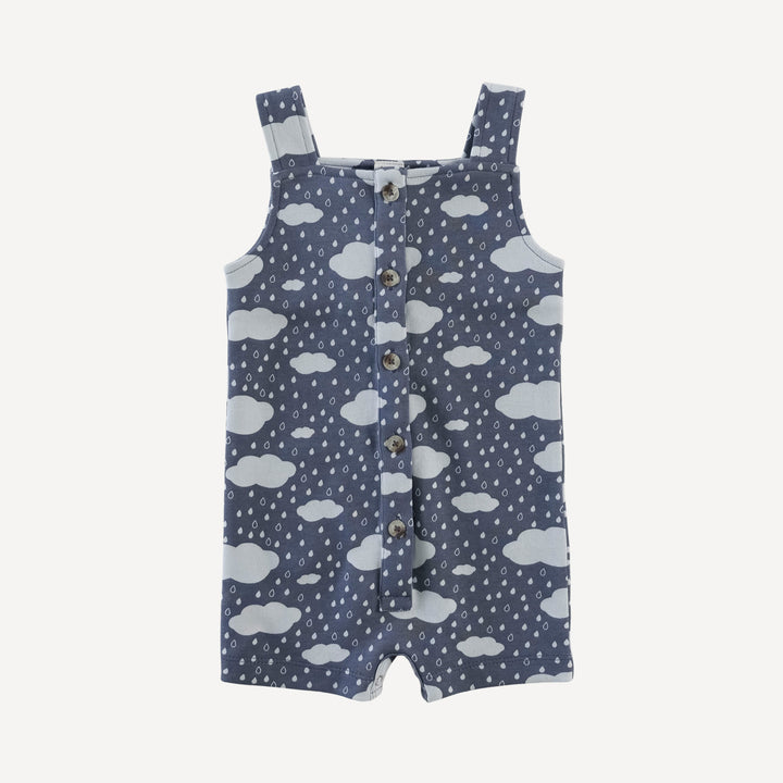 button overall shortie | blue rain cloud | organic cotton interlock