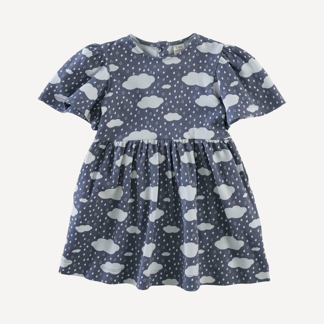 bell sleeve dress | blue rain cloud | organic cotton interlock
