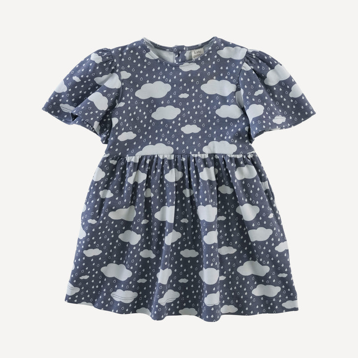 bell sleeve dress | blue rain cloud | organic cotton interlock