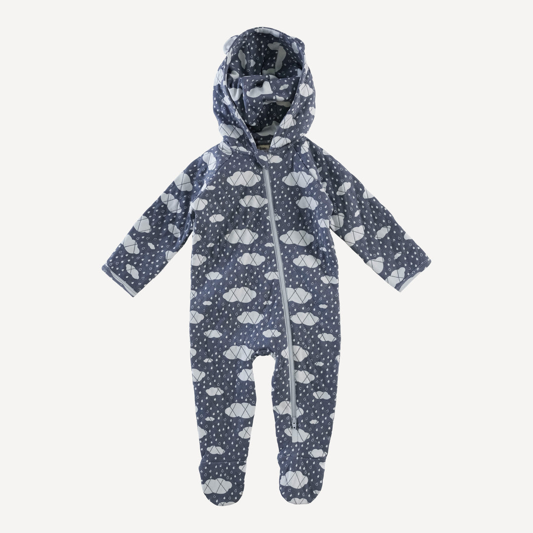 quilted bear bunting | blue rain cloud | organic cotton interlock