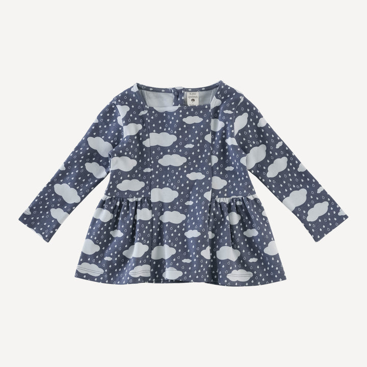 long sleeve ballerina top + legging set | blue rain cloud | organic cotton interlock