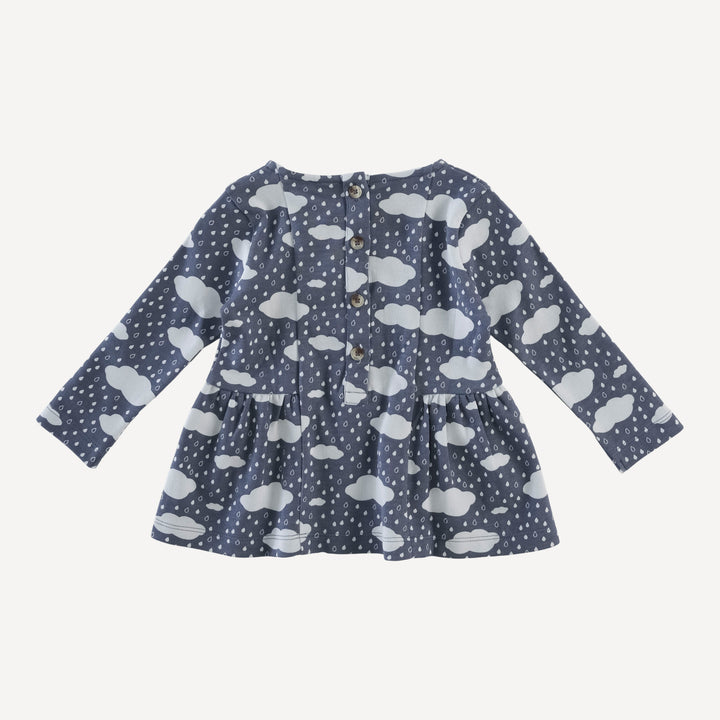 long sleeve ballerina top + legging set | blue rain cloud | organic cotton interlock