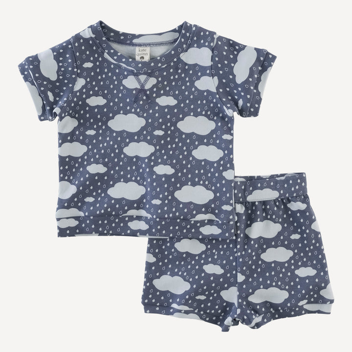 jamie short set | blue rain cloud | organic cotton interlock