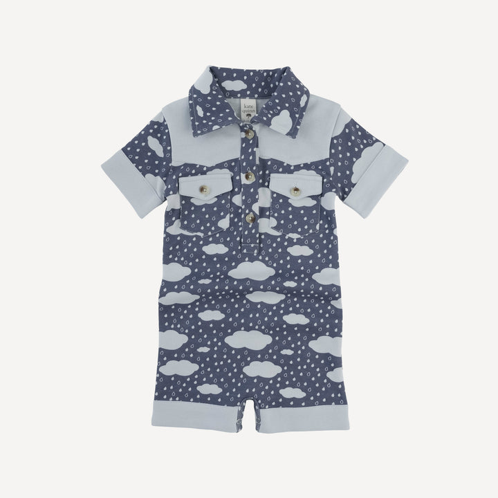 short sleeve cowboy shortie | blue rain cloud | organic cotton interlock
