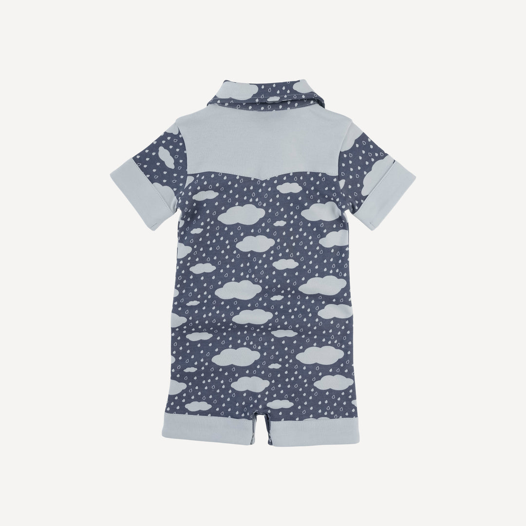short sleeve cowboy shortie | blue rain cloud | organic cotton interlock