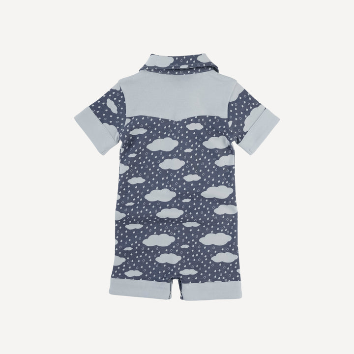 short sleeve cowboy shortie | blue rain cloud | organic cotton interlock