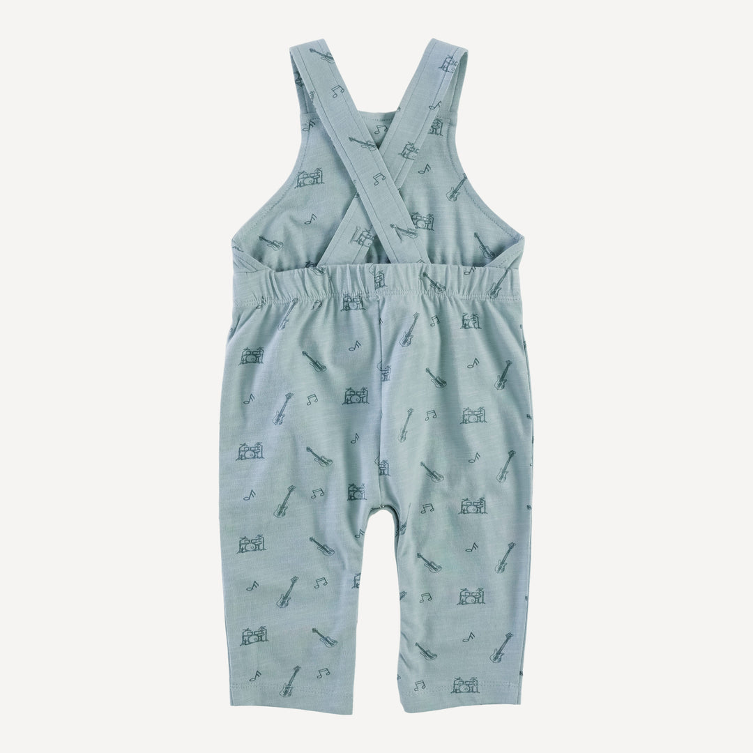 bib long jumpsuit | blue smoke music | organic cotton slub