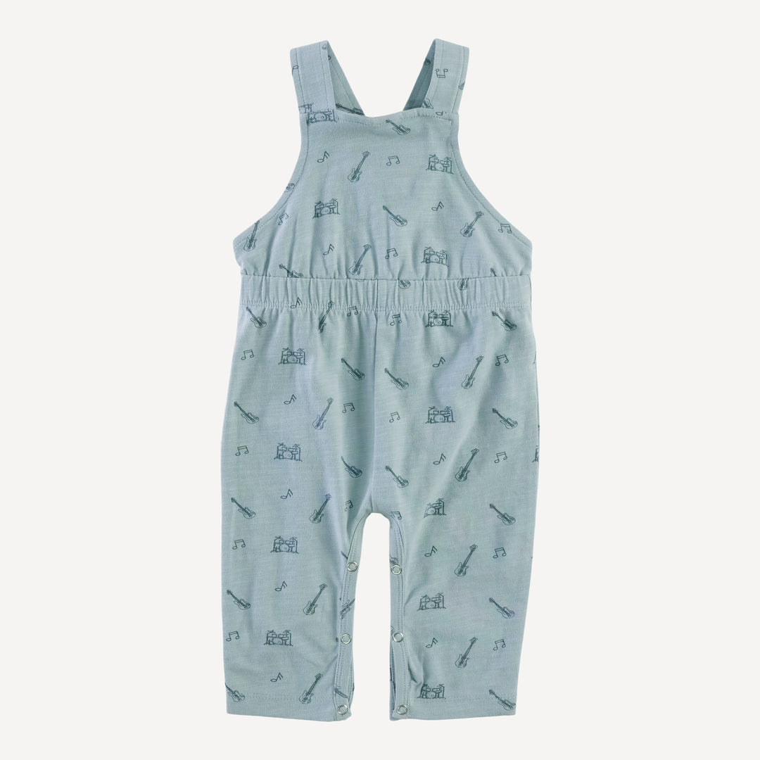 bib long jumpsuit | blue smoke music | organic cotton slub