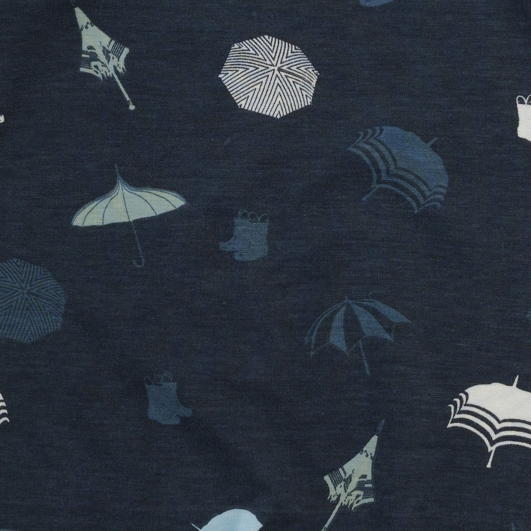 long sleeve ophelia dress | blue umbrellas | bamboo