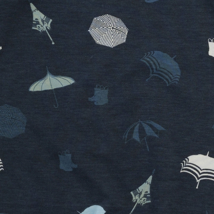 long sleeve ophelia dress | blue umbrellas | bamboo