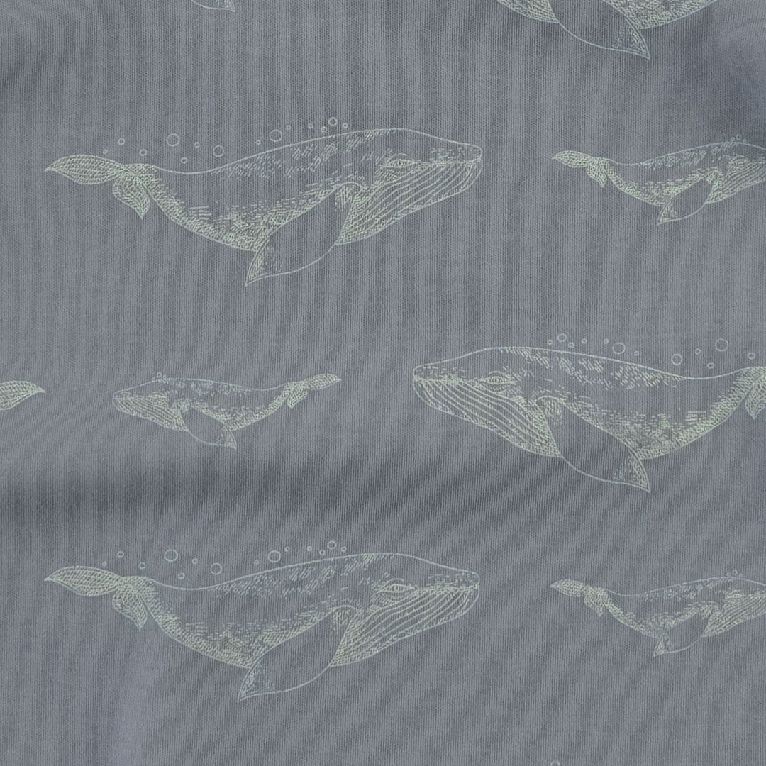 quilted hooded jacket | blue whale | organic cotton interlock
