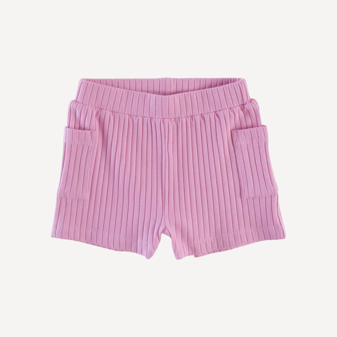 patch pocket short | bonbon | organic cotton wide rib