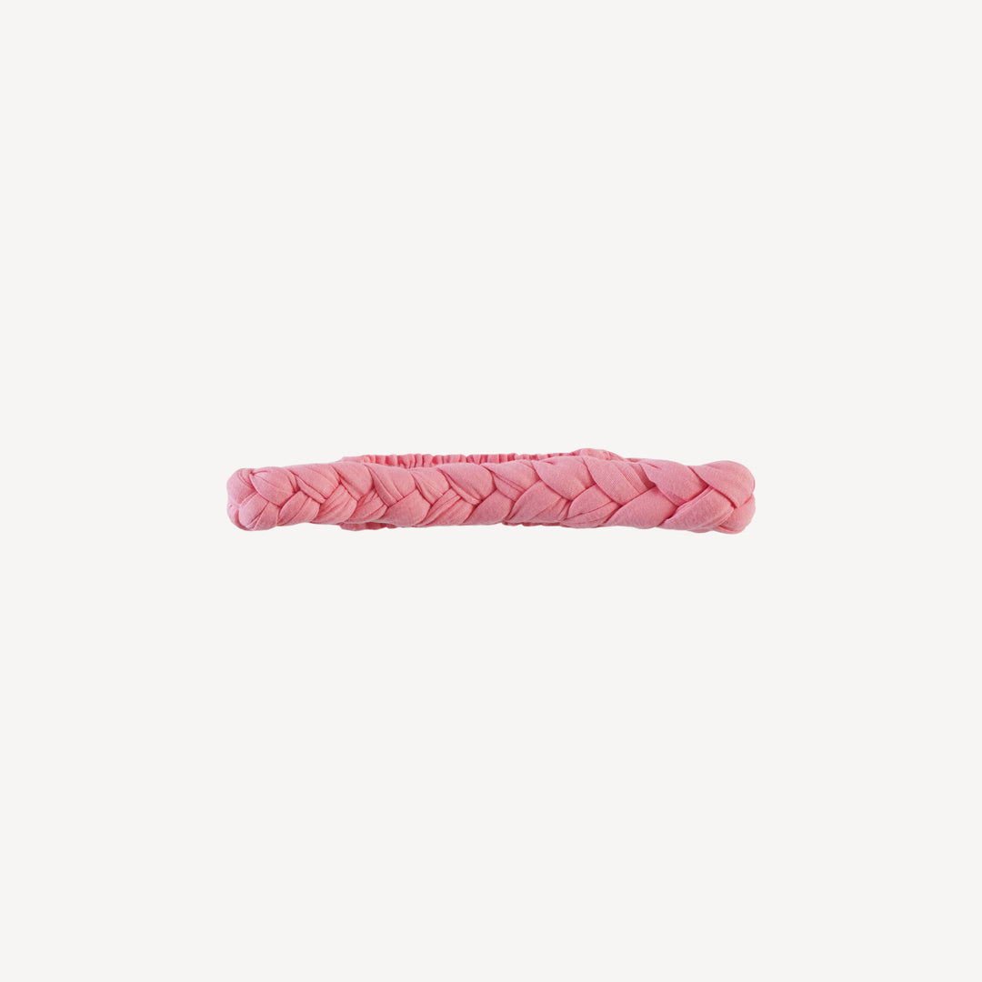 skinny braided headband | coral pink | bamboo