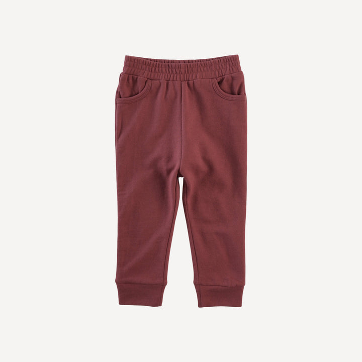cuffed pocket jogger | brick | loop sweat