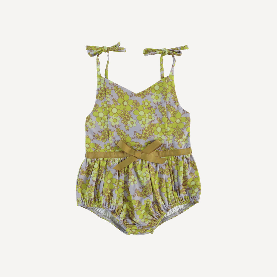 spaghetti tie bow bubble swimsuit | bright granny floral | swim