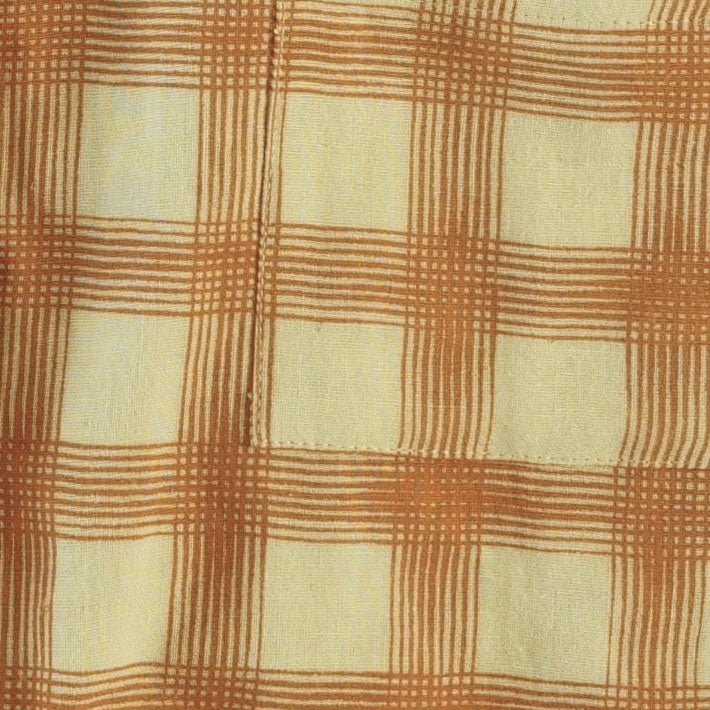 womens rosette dress | brown plaid | organic cotton gauze