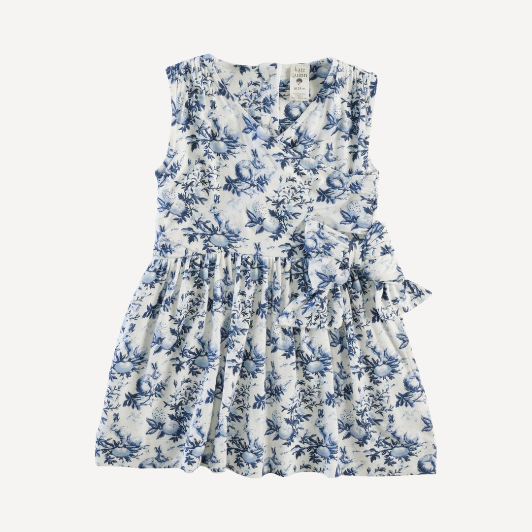 party bow dress | bunny floral | bamboo