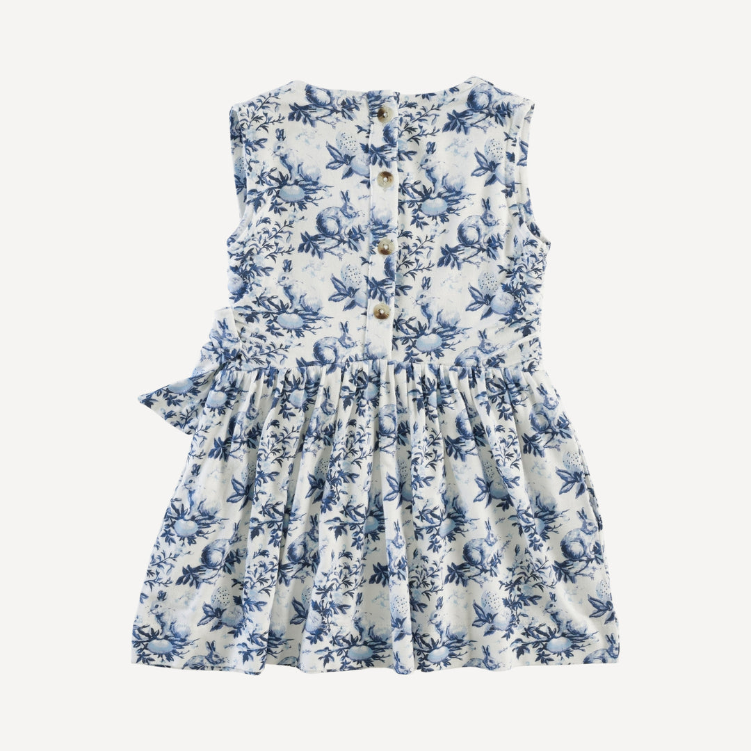 party bow dress | bunny floral | bamboo
