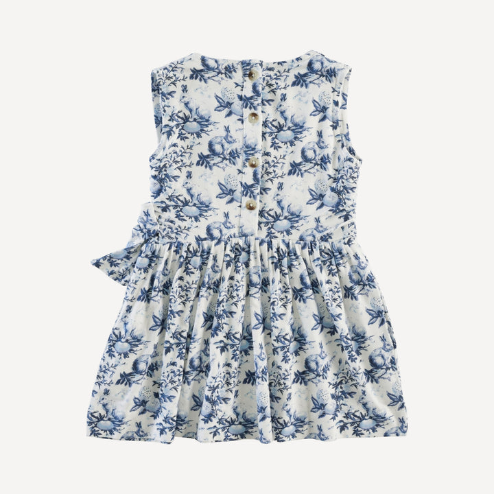 party bow dress | bunny floral | bamboo
