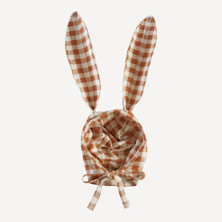 bunny hat | toffee gingham | bamboo