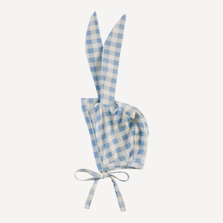 bunny hat | blue gingham | bamboo