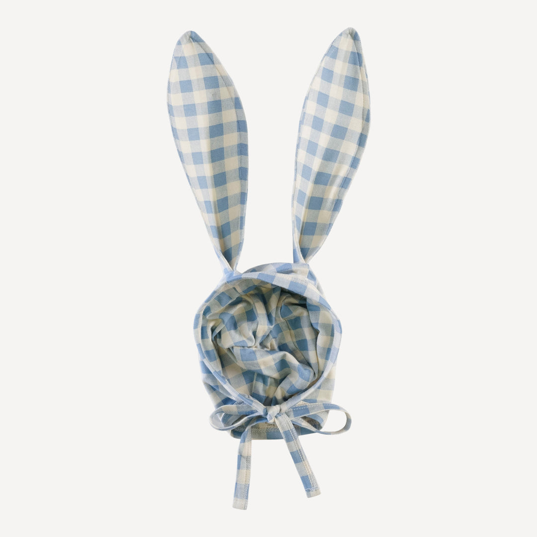 bunny hat | blue gingham | bamboo