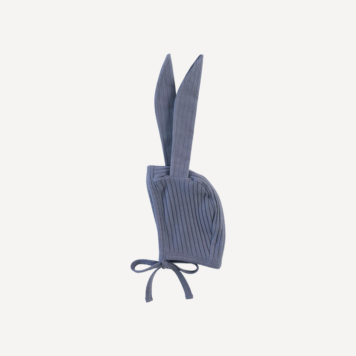 bunny hat | stone blue | organic cotton wide rib