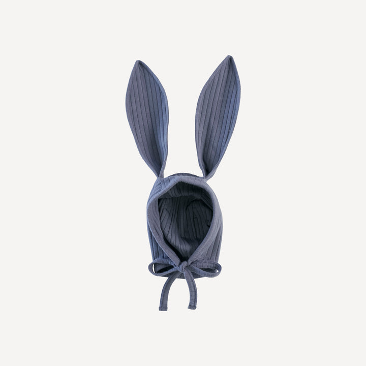 bunny hat | stone blue | organic cotton wide rib