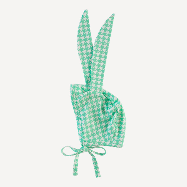 bunny hat | mint houndstooth | bamboo