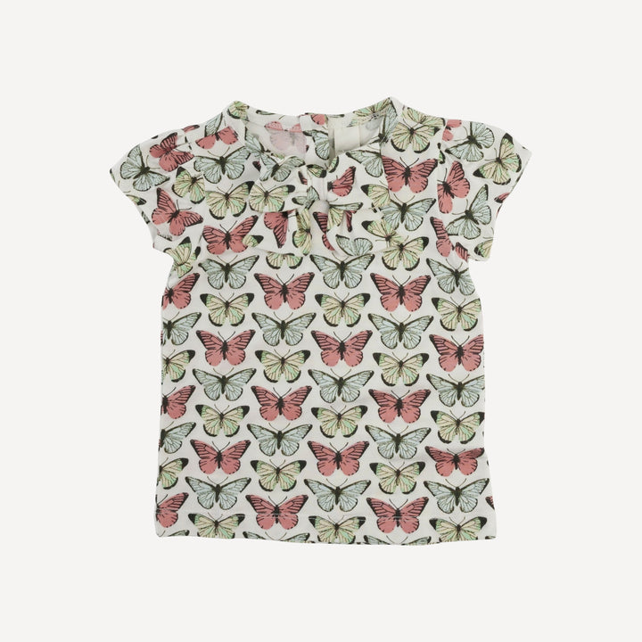cap sleeve bow top | butterflies allover | modal