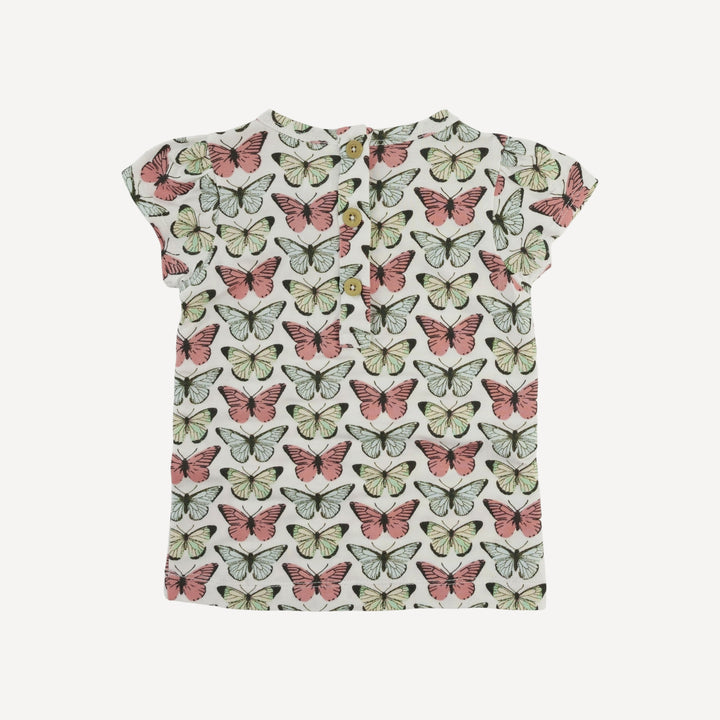 cap sleeve bow top | butterflies allover | modal