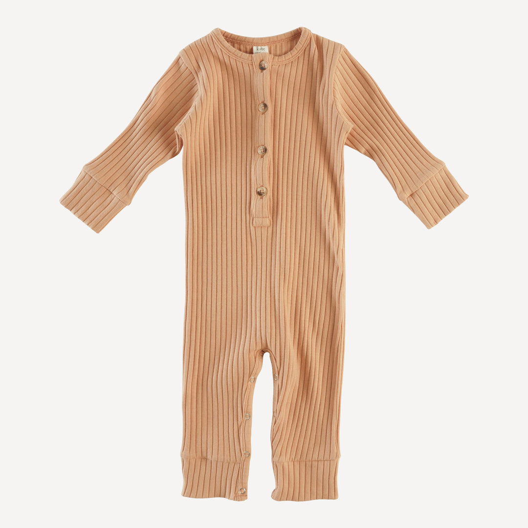 long sleeve sport union suit | butterum | organic cotton wide rib