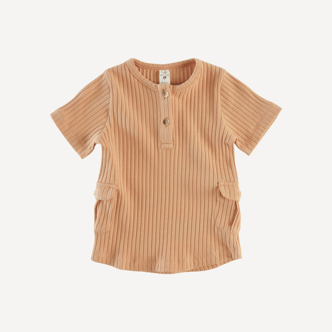 short sleeve cargo pocket tee | butterum | organic cotton wide rib