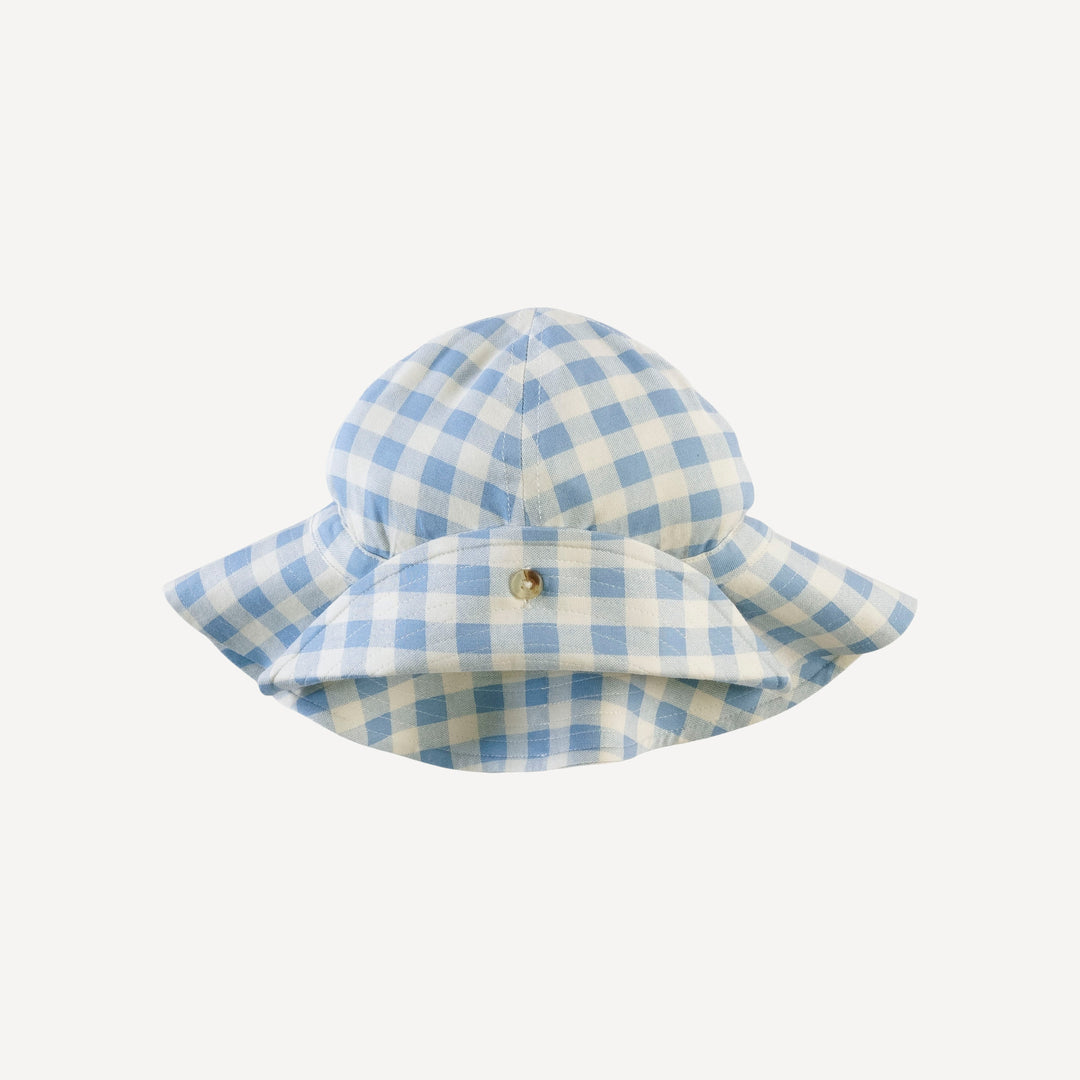 button sun hat | blue gingham | bamboo