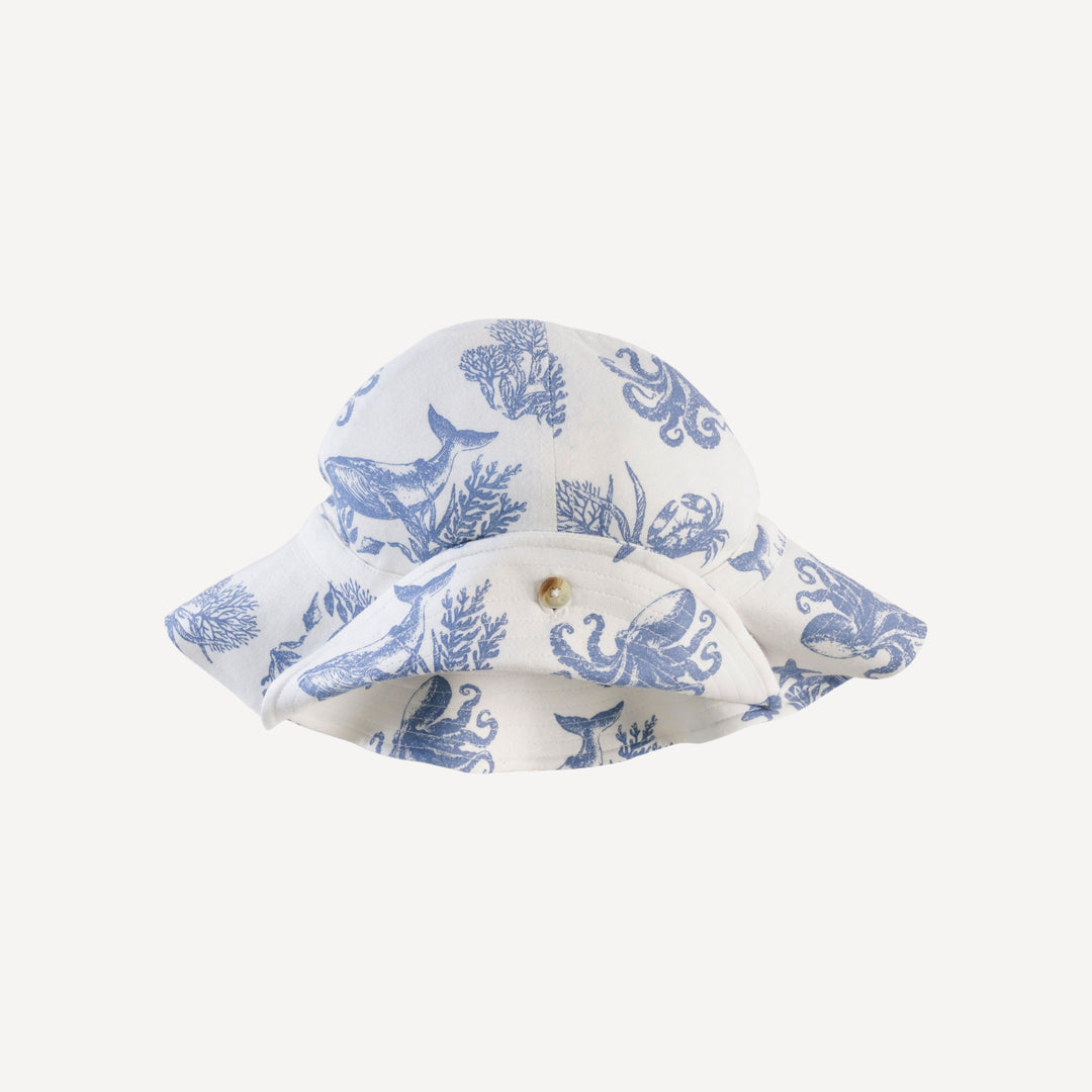 button sun hat | nautical toile | bamboo